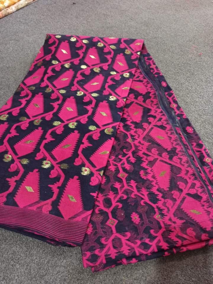 Tangail Half silk Katan Jamdani Saree