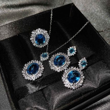 Crystal Blue Pendant set