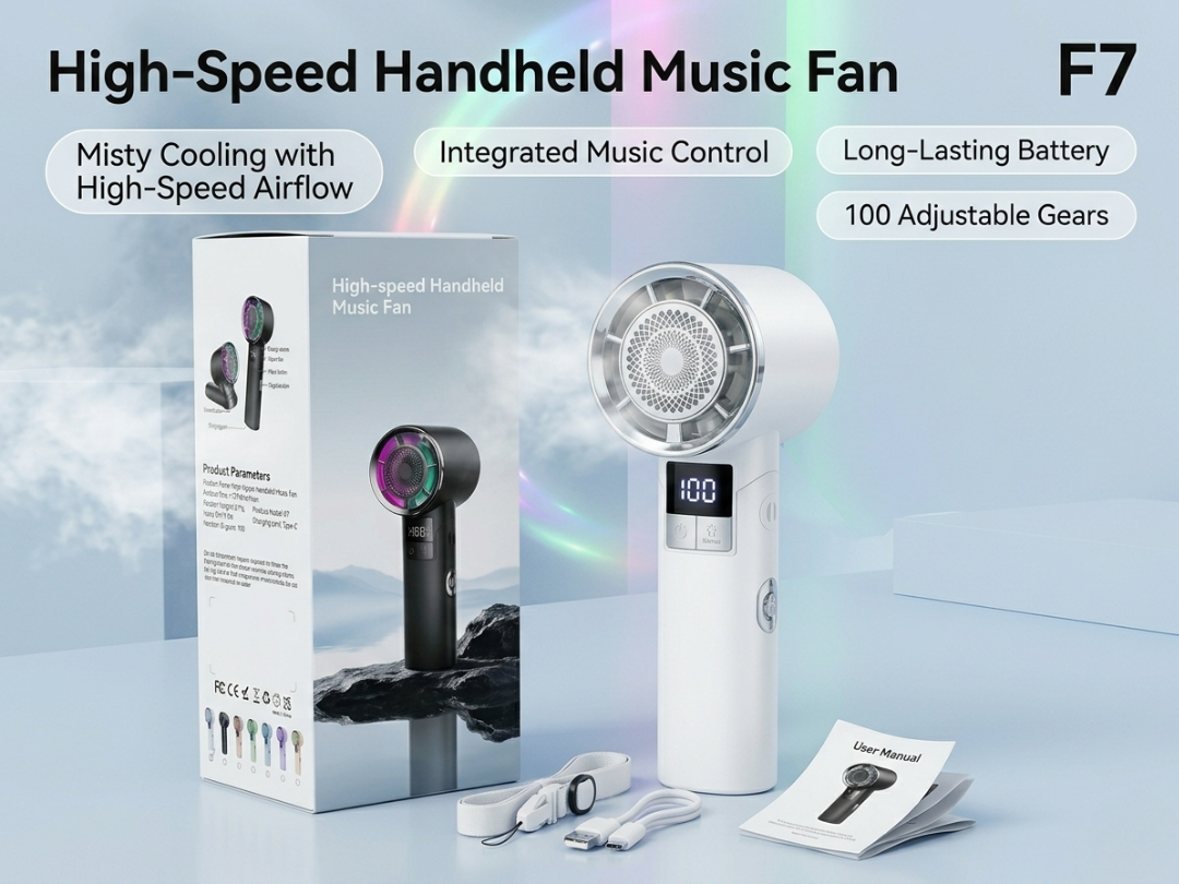High-Speed Handheld Music Fan  F7