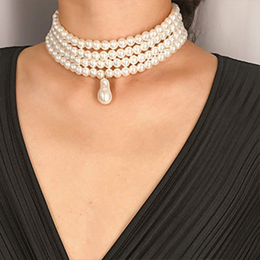 4layer Pearl Choker