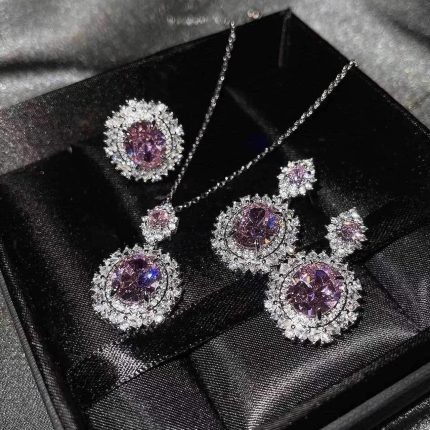 Crystal Purple Pendant Set